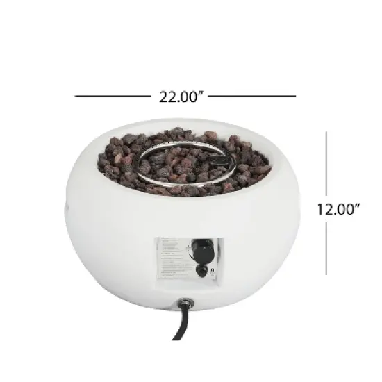 Christopher Knight Home Wardell Modern 40,000 BTU Lightweight Concrete Propane Fire Pit with Tank Holder image {2}