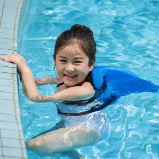 KEKE Back Float Swim Fin Trainer with Elastic Strap, Wearable Shark Fin Swim Float, Buoyancy Foam for Kids Children Toddler Swimming Safety, Purple image {3}