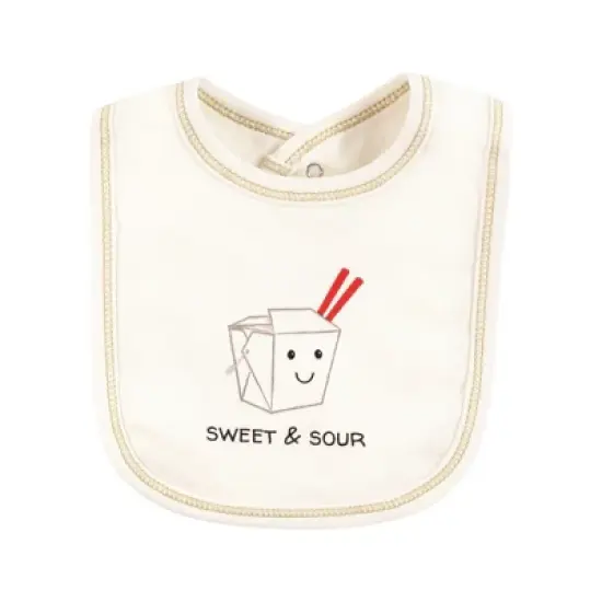 Touched by Nature Unisex Baby Organic Cotton Bibs, Fortune Cookie, One Size image {3}