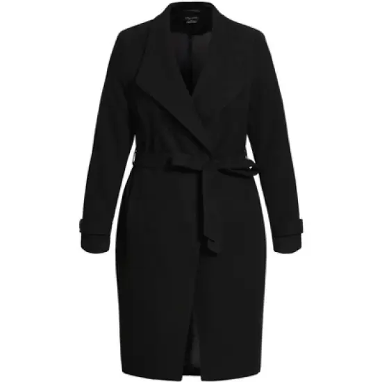 Women's Plus Size So Sleek Coat - black | CITY CHIC image {2}