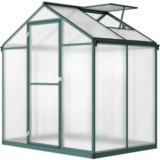 Sturdy Greenhouse, 6.25'x8' Shatterproof Polycarbonate with Large 24"x23" Roof Vent, Easy Setup image {7}