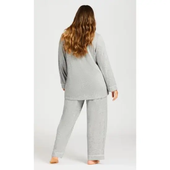 Women's Plus Size Hacci Sleep Pant - gray | AVENUE image {2}