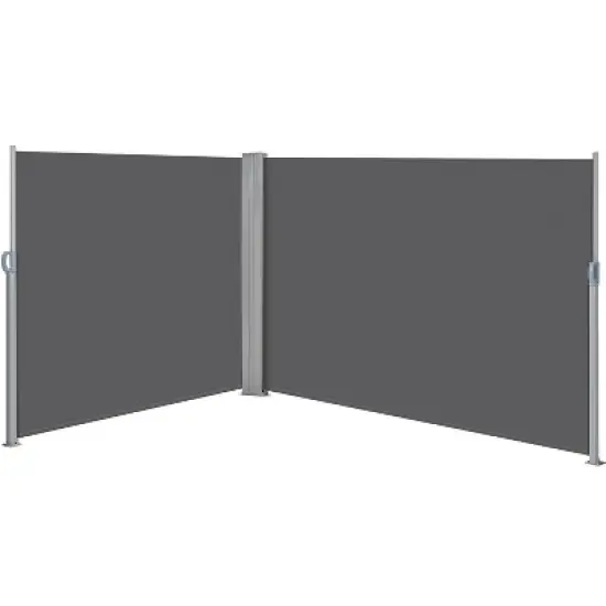 Yaheetech 71 inches Height Side Awning Double Retractable Screen for Privacy Patio Garden image {8}