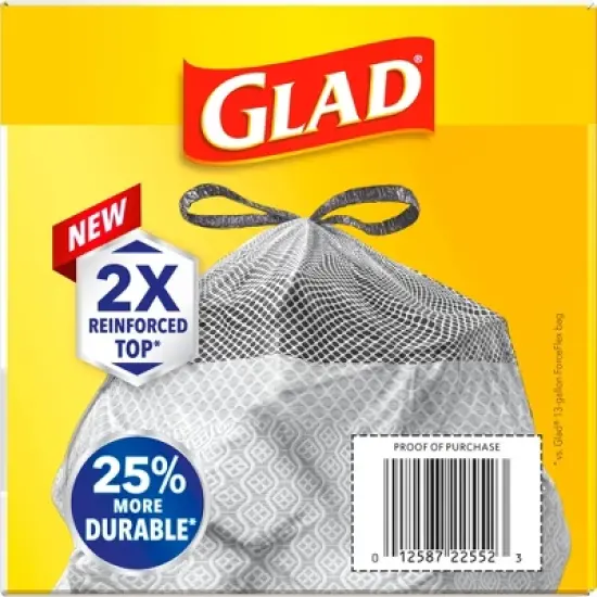 Glad ForceFlex MaxStrength Drawstring Odor Shield Trash Bags - 13gal - 45ct image {17}
