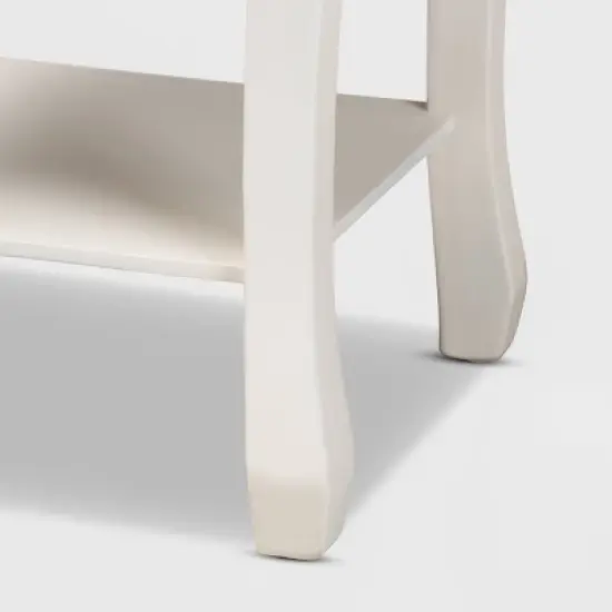 Gabrielle 2 Drawer Wood Nightstand White/Brass - Baxton Studio image {5}