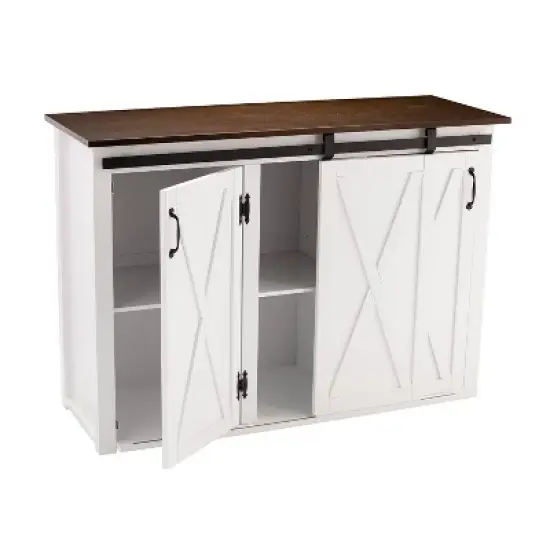 Lashire Barn Door Kitchen Island White - Aiden Lane image {7}