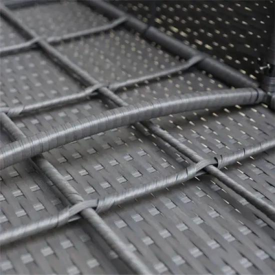 3pc Steel & Wicker Outdoor Conversation Set with Square Coffee Table & Cushions - Captiva Designs
 image {9}