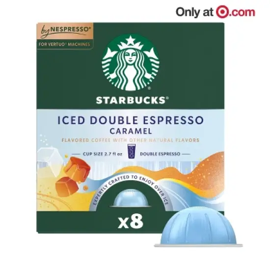 Starbucks by Nespresso Vertuo Line Iced Double Espresso Caramel Flavored Light Roast Coffee Pods image {1}