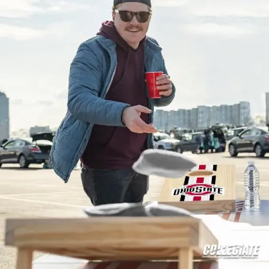 NCAA Ohio State Buckeyes 1'x2' Wood Cornhole Set image {6}