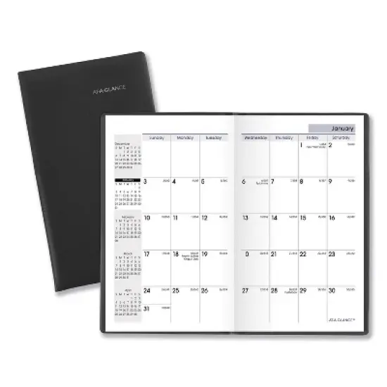 DayMinder Pocket-Sized Monthly Planner, Unruled Blocks, 6 x 3.5, Black Cover, 14-Month: Dec 2025 to Jan 2027 image {4}