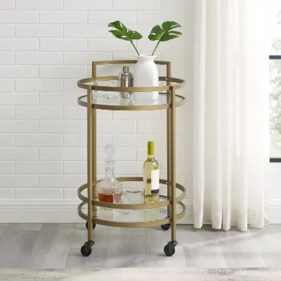 Bailey Round Bar Cart Gold - Crosley image {2}