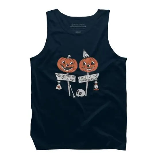 Men's Design By Humans Halloween Pathways By runcatrun Tank Top image {4}