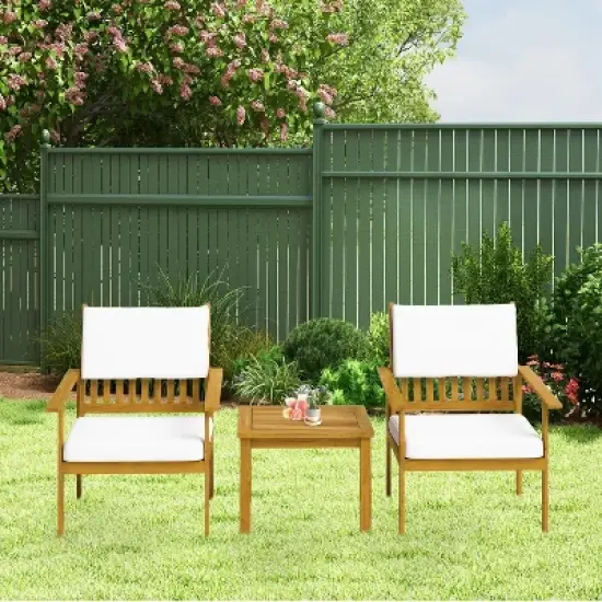 BestMassage 3-Piece Patio Bistro Set Outdoor Patio Furniture Conversation Table Chair Set image {1}