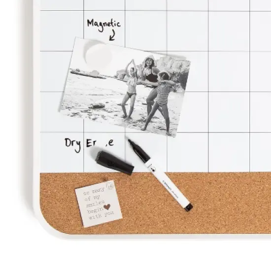 U Brands 16"x20" Mod Frame 3-in-1 Planner Board - White image {3}