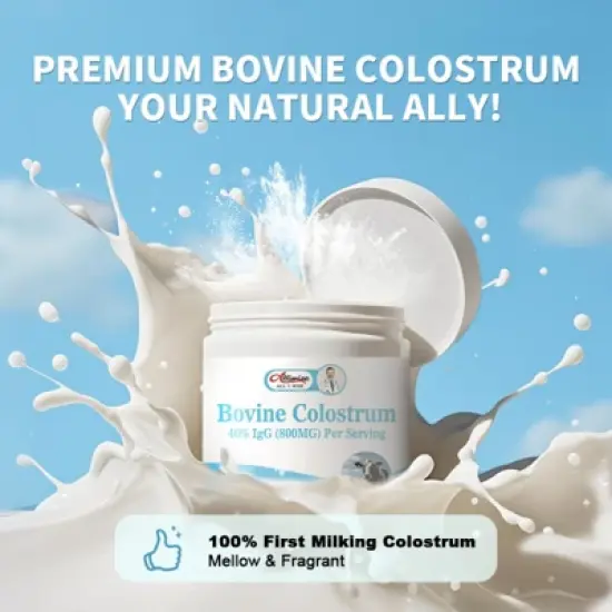 Alliwise Bovine Colostrum Supplement,Pure 40% IgG Colostrum Powder for Gut, Bone, Exercise, Immune, Non-GMO, 4.23 Oz image {4}