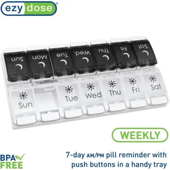Ezy Dose Weekly AM/PM Push Button Pill Organizer image {4}