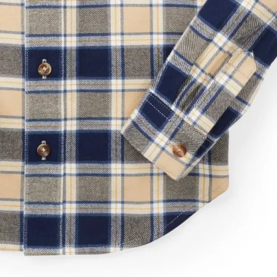Hope & Henry Boys' Brushed Flannel Button Down Shirt, Infant image {3}