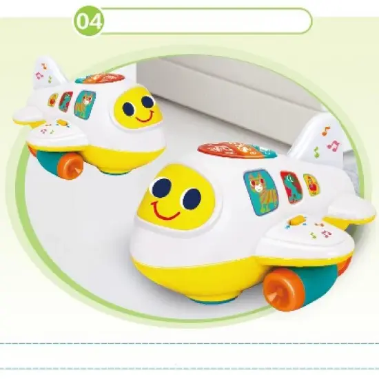 Link Ready! Set! Play! Airplane Learning Bump & Go Toy For Toddler With Light & Music image {1}