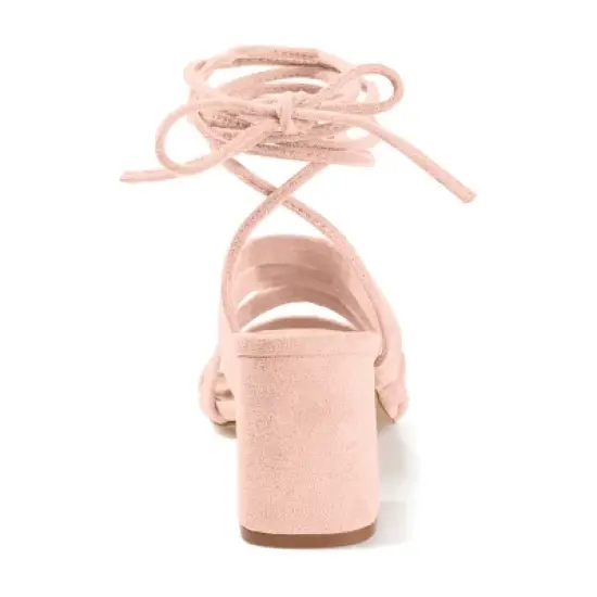 Journee Collection Womens Sevyn Open Square Toe Block Heel Sandals Rose 8 image {2}