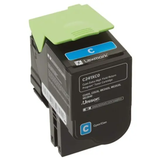 Lexmark Original Extra High Yield Laser Toner Cartridge Cyan 1 Each C241XC0 image {4}