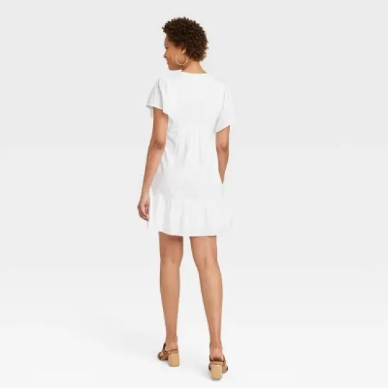 Women's Kimono Short Sleeve A-Line Dress - Knox Rose&trade; White image {1}