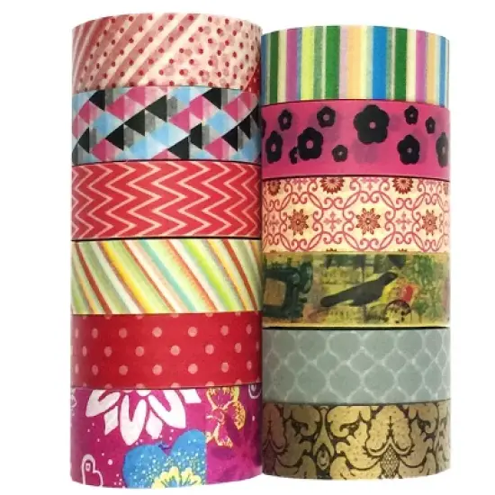 Wrapables Washi Masking Tape Collection, Set of 12 WPSET04 image {2}