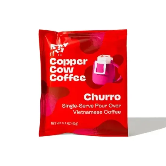 COPPER COW COFFEE Churro Single Serve Pour Over Ground Coffee - 0.4oz image {4}
