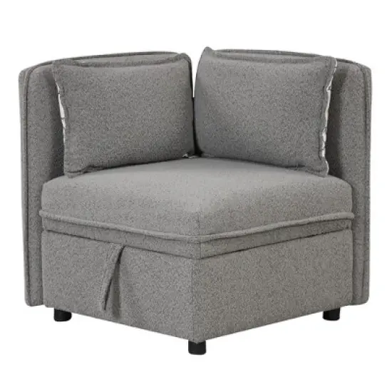 122.8" Minimalist Convertible Modular Sofa, Upholstered Sectional Sofa Couch with 5 Pillows-ModernLuxe image {13}