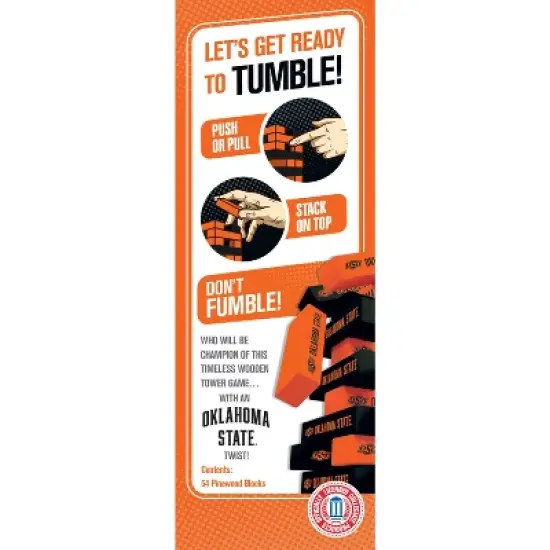 MasterPieces Real Wood Block Tumble Towers - NCAA Oklahoma State Cowboys image {3}