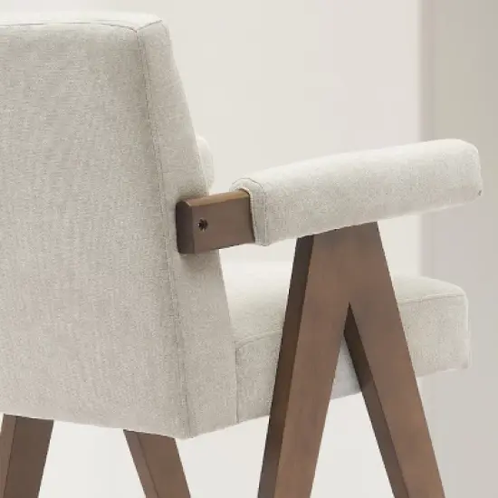 Set Of 3 Morgan 25.5" Height Upholstered Seat and Back Counter Stools With Upside Down "V" shape design Solid Wood Legs-The Pop Maison image {8}