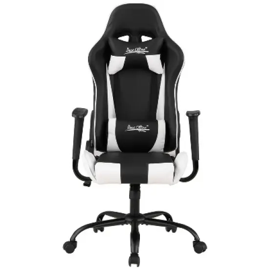 BestMassage Gaming Chair Office Chair with Lumbar Support Headrest Armrests and Rolling Swivel Computer Chair for PC Gamer image {11}