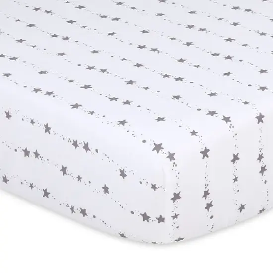 The Peanutshell Fitted Crib Sheets - Gray Celestial Moon and Stars - 4pk image {3}
