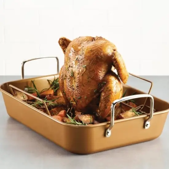 Ayesha Curry 11"x15" Copper Nonstick Roasting Pan image {1}