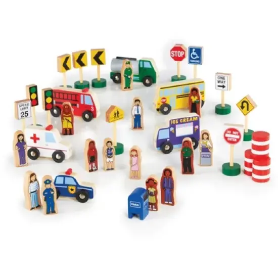 Guidecraft Community and Roadway Essentials - 36 Piece Set image {1}