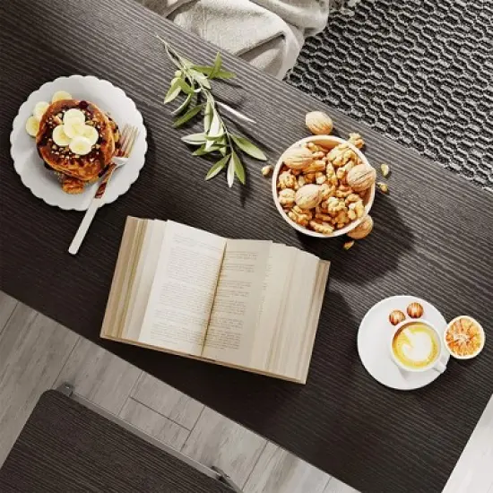 ODK 55 Inch Rectangular Modern Bar Height Narrow Pub, Kitchen, and Dining Table with Metal Legs, Easy to Clean Top, and Fast Assembly, Black image {4}