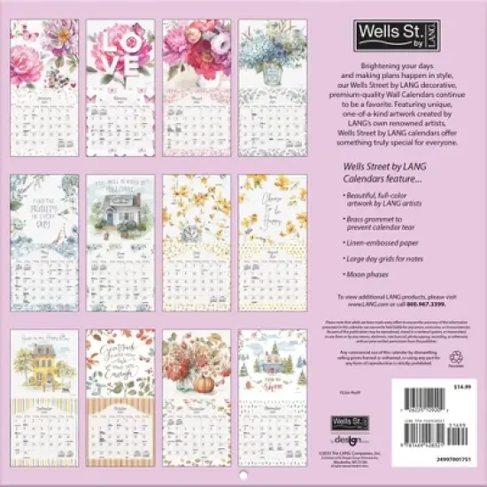 Lang 2024 Wall Calendar 12"x12" Watercolor Wonder image {2}