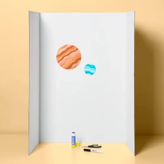 36"x48" Tri-Fold Presentation Corrugated Board White - up&up&trade;: Trifold Poster Display Board, Paperboard, 0.24" Thick image {1}