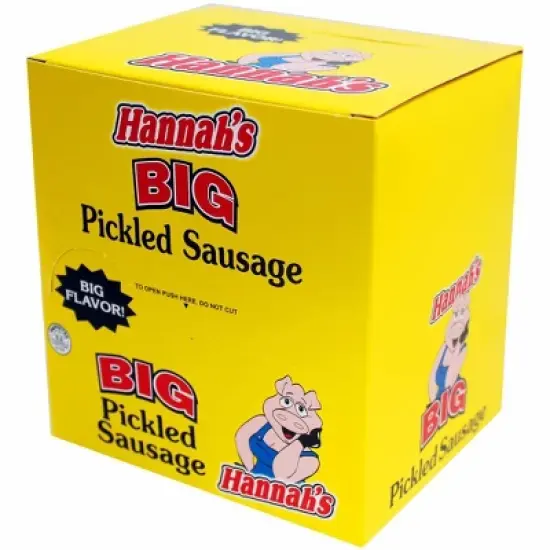 Hannah's 1.7oz Big Pickled Sausages (With Pork) 20-ct Boxes - 2 Boxes image {1}