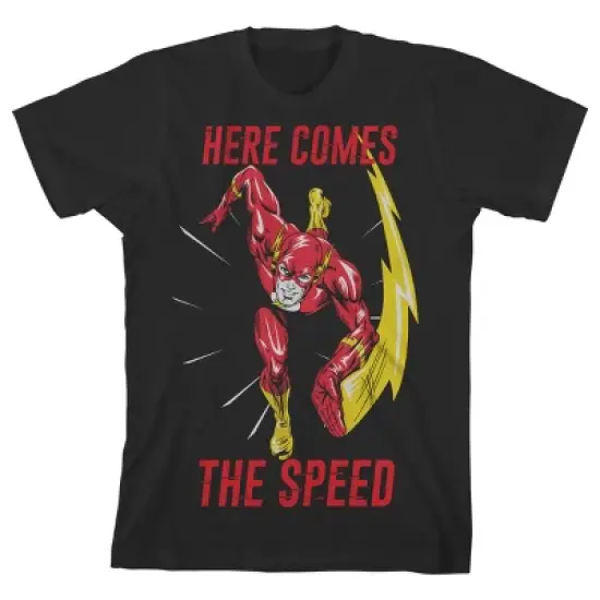 Flash Here Comes The Speed Black T-shirt Toddler Boy to Youth Boy image {3}