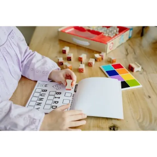 48pc Wooden Letters, Numbers, & Shapes Stamp Set - Chuckle & Roar image {6}