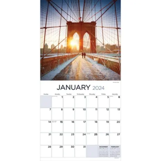 TF Publishing 2024 Wall Calendar 12"x12" NYC image {1}