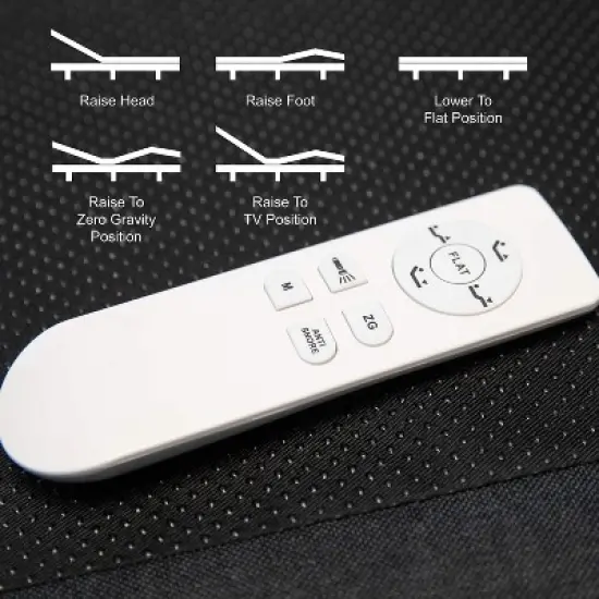 Flash Furniture Selene Adjustable Upholstered Bed Base with Wireless Remote, Three Leg Heights, & Independent Head/Foot Incline image {11}