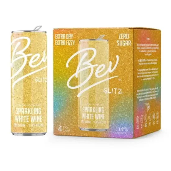 Bev Glitz White Wine Blend- 4pk/250ml Cans image {1}