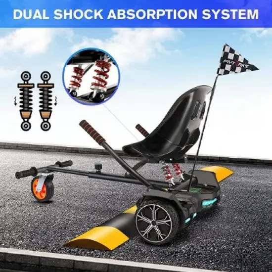 Mastgoal Hoverboard Go Kart with Rear Shock Absorption, Hoverboard Seat Attachment Accessory for 6.5" 8" 10" Hover Board-without Hoverboard image {4}