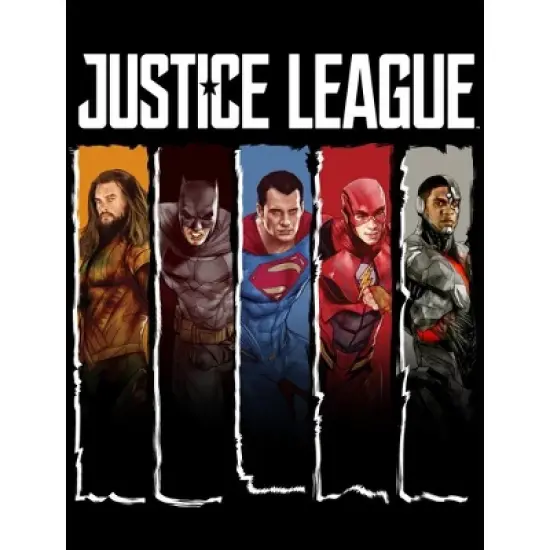 Justice League Movie Superhero Panels Black T-shirt Toddler Boy to Youth Boy image {1}