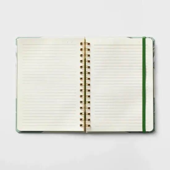 Narrow Ruled Journal 5.75"x8" Twin Wire Printed Palm Leaves - Threshold&trade;: Hard Cover Notebook for Teens & Adults, 240 Pages image {2}