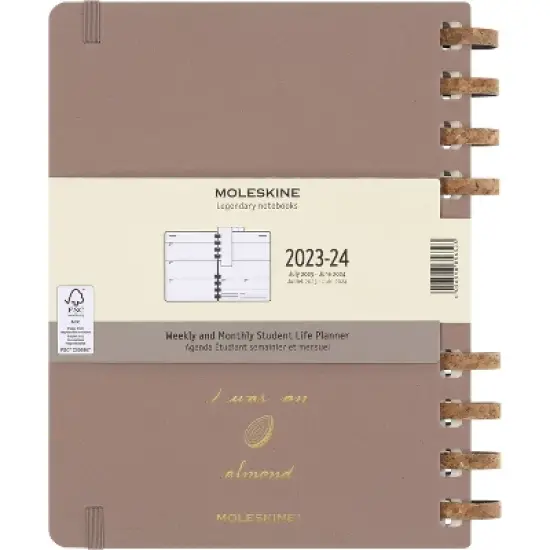 Moleskine 2023-24  Academic Weekly Planner 10"x8" XL Spiral Almond image {1}