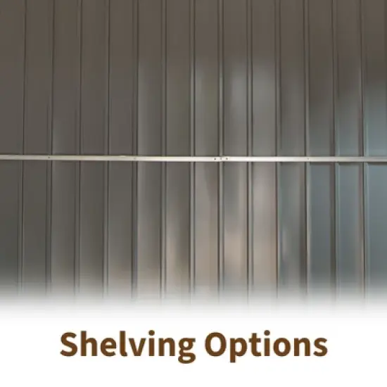 NicBex Metal Outdoor Storage Shed with Lockable Doors and Windows to Store Car,Bike,Garbage Can for Garden/Patio/Backyard,Brown image {4}