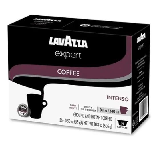 Lavazza Expert Intenso Coffee Capsules, Dark Roast, Arabica and Robusta Blend, Compatible with Lavazza Classy Plus Machine (36 Capsules) image {4}