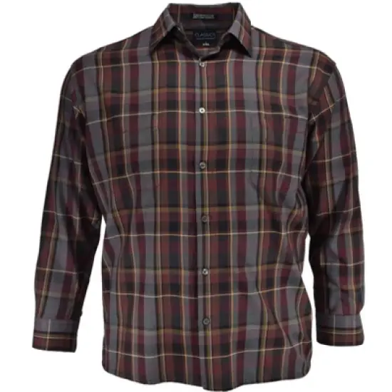 Falcon Bay Men's Two Pocket Button Front Sport Shirt | Brown image {9}